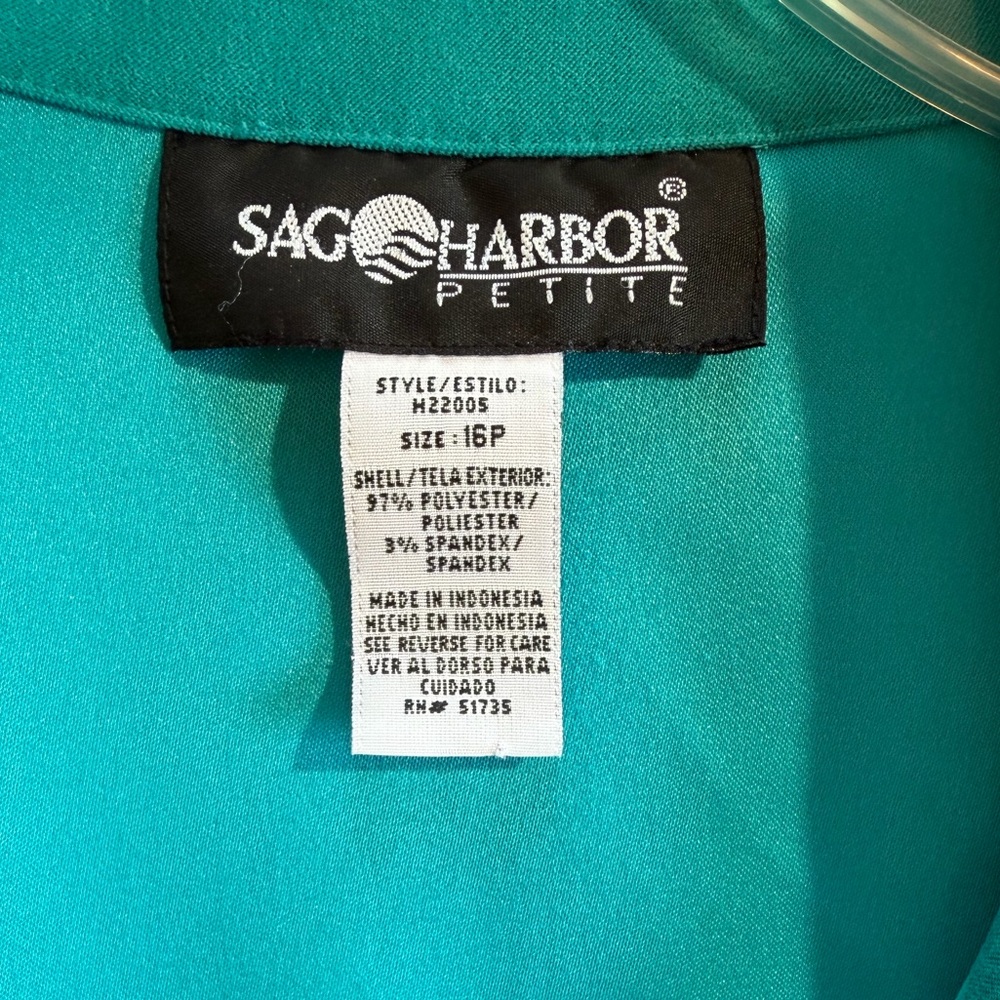 Sag Harbor Suede Jacket Turquoise Size 16p - image 2